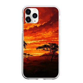 Чехол для iPhone 11 Pro Max матовый с принтом АФРИКАНСКАЯ САВАННА в Санкт-Петербурге, Силикон |  | африка | деревья | живопись | закат | засуха | искуство | облака | пейзаж | пустыня | рисунок | саванна