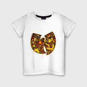 Детская футболка хлопок с принтом Wu-Tang Хохлома в Санкт-Петербурге, 100% хлопок | круглый вырез горловины, полуприлегающий силуэт, длина до линии бедер | wu | wu tang | wu tang clan | ву | ву танг | ву танг клан | ву тэнг | ву тэнг клан