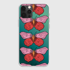 Чехол для iPhone 12 Pro Max с принтом Зеленый принт с бабочками :) в Санкт-Петербурге, Силикон |  | бабочки | градиент | графический | грустный | зеленый | меланхолия | насекомые | ретро | розовый | странный