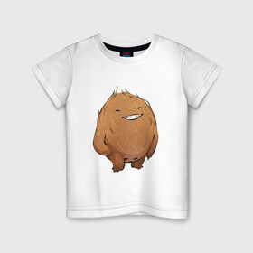 Детская футболка хлопок с принтом Кокос в Санкт-Петербурге, 100% хлопок | круглый вырез горловины, полуприлегающий силуэт, длина до линии бедер | арт | кокос | мило | милота | орех | орехи | рисунок | свежие орехи | свежий орех | свежий продукт