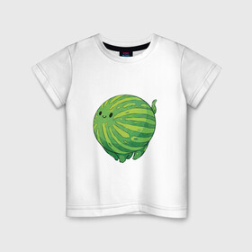 Детская футболка хлопок с принтом Арбуз в Санкт-Петербурге, 100% хлопок | круглый вырез горловины, полуприлегающий силуэт, длина до линии бедер | арбуз | арт | мило | милота | рисунок | свежая ягода | свежие ягоды | свежий продукт | ягода | ягоды