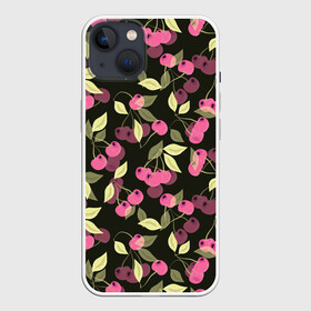 Чехол для iPhone 13 с принтом Вишневый сад в Санкт-Петербурге,  |  | вишневый | вишня | детский | для девочки | малышам | розовый | черный | ягоды