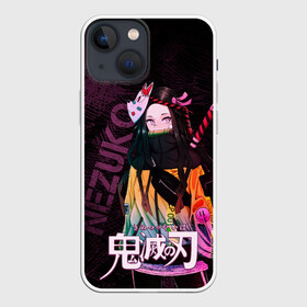 Чехол для iPhone 13 mini с принтом Незуко Камадо Kimetsu no aiba в Санкт-Петербурге,  |  | demon slayer | kamado | kimetsu no aiba | nezuko | камадо | клинок | незуко | рассекающий демонов