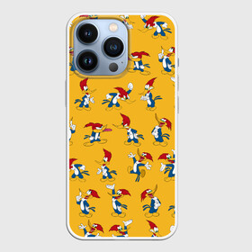 Чехол для iPhone 13 Pro с принтом Такой разный Дятел Вуди в Санкт-Петербурге,  |  | animals | cartoon | character | head | laughter | pattern | woody woodpecker | дятел вуди | животные | мультики | паттерн | персонаж | смех | узор
