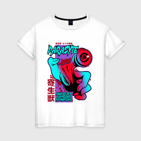 Женская футболка хлопок с принтом Kiseijuu - Migi в Санкт-Петербурге, 100% хлопок | прямой крой, круглый вырез горловины, длина до линии бедер, слегка спущенное плечо | kiseijuu | migi | parasite | parasyte | миги | паразит