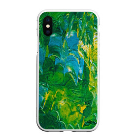 Чехол для iPhone XS Max матовый с принтом Я вижу в Санкт-Петербурге, Силикон | Область печати: задняя сторона чехла, без боковых панелей | Тематика изображения на принте: абстрактный лес | абстракция | гуашь | зеленое море | зелень | краски | лес | мазки | художества | художник | я вижу