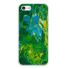 Чехол для iPhone 5/5S матовый с принтом Я вижу в Санкт-Петербурге, Силикон | Область печати: задняя сторона чехла, без боковых панелей | Тематика изображения на принте: абстрактный лес | абстракция | гуашь | зеленое море | зелень | краски | лес | мазки | художества | художник | я вижу
