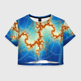 Женская футболка Crop-top 3D с принтом Абстрактное представление  в Санкт-Петербурге, 100% полиэстер | круглая горловина, длина футболки до линии талии, рукава с отворотами | абстрактное представление | абстракция | атом | взрыв | вирус | клетки | молекула | море | морское | свет