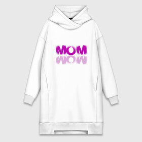 Платье-худи хлопок с принтом MOM - WOW! в Санкт-Петербурге,  |  | mom | pink | wow | вау | мама | мать | розовый | текст