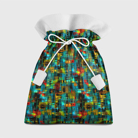 Подарочный 3D мешок с принтом Разноцветные штрихи на бирюзе в Санкт-Петербурге, 100% полиэстер | Размер: 29*39 см | Тематика изображения на принте: абстрактный | бирюзовый | вкрапления | детский | красный | модный | молодежный | штрихи