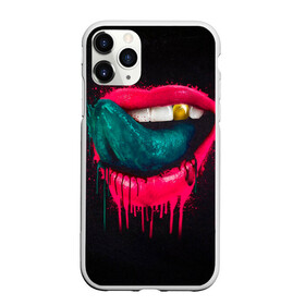 Чехол для iPhone 11 Pro матовый с принтом Ядовитый поцелуй в Санкт-Петербурге, Силикон |  | арт | губы | иллюстрация | улыбка | язык
