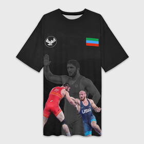 Платье-футболка 3D с принтом Dagestan wrestling team в Санкт-Петербурге,  |  | abdulrashid | dagestan | freestyle | sadulaev | team | wrestling | абдулрашид | борьба | вольная | дагестан | кавказ | республика | садулаев | сборная | федерация | хасавюрт