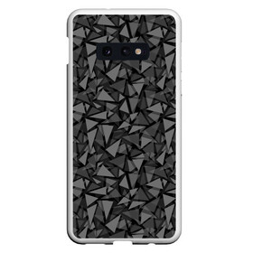 Чехол для Samsung S10E с принтом Геометрический серый узор  в Санкт-Петербурге, Силикон | Область печати: задняя сторона чехла, без боковых панелей | Тематика изображения на принте: абстрактный | геометрический | мозаика | серый | современный | темный серый | черно белый