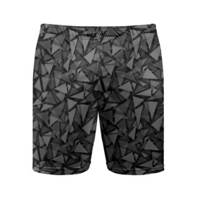Мужские шорты спортивные с принтом Геометрический серый узор  в Санкт-Петербурге,  |  | Тематика изображения на принте: абстрактный | геометрический | мозаика | серый | современный | темный серый | черно белый