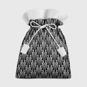 Подарочный 3D мешок с принтом Узор Арт деко  в Санкт-Петербурге, 100% полиэстер | Размер: 29*39 см | Тематика изображения на принте: абстрактный | арт деко | геометрический | деко | модный | популярный | современный | черно белый