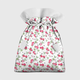 Подарочный 3D мешок с принтом Акварельный узор клубника  в Санкт-Петербурге, 100% полиэстер | Размер: 29*39 см | акварельные ягоды | акварельный узор | детский | клубника | красные ягоды | летний | малышам