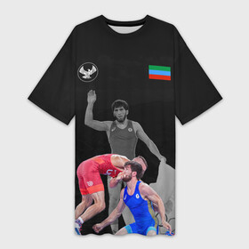 Платье-футболка 3D с принтом Dagestan wrestling (Uguev) в Санкт-Петербурге,  |  | dagestan | freestyle | team | uguev | wrestling | борьба | вольная | дагестан | завур | заур | кавказ | олимпийский | республика | сборная | угуев | федерация | хасавюрт | чемпион