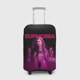 Чехол для чемодана 3D с принтом Euphoria team в Санкт-Петербурге, 86% полиэфир, 14% спандекс | двустороннее нанесение принта, прорези для ручек и колес | euphoria | serial | джулс | зендея | ру беннетт | сериал | сериалы | хантер шефер | эйфория