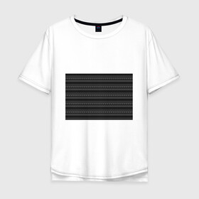 Мужская футболка хлопок Oversize с принтом Темный серый орнамент  в Санкт-Петербурге, 100% хлопок | свободный крой, круглый ворот, “спинка” длиннее передней части | абстрактный | геометрический | молодежный | орнамент | полосатый орнамент | серый | серый и черный | современный | темный