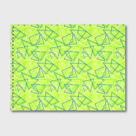 Альбом для рисования с принтом Абстрактный неоновый зеленый в Санкт-Петербурге, 100% бумага
 | матовая бумага, плотность 200 мг. | абстрактный | геометрический | детский | зеленый | летний | неоновый | ретро | треугольники