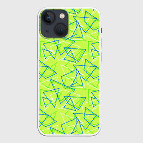 Чехол для iPhone 13 mini с принтом Абстрактный неоновый зеленый в Санкт-Петербурге,  |  | абстрактный | геометрический | детский | зеленый | летний | неоновый | ретро | треугольники