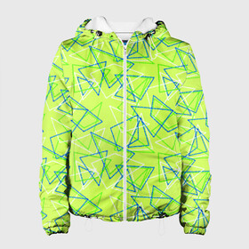Женская куртка 3D с принтом Абстрактный неоновый зеленый в Санкт-Петербурге, ткань верха — 100% полиэстер, подклад — флис | прямой крой, подол и капюшон оформлены резинкой с фиксаторами, два кармана без застежек по бокам, один большой потайной карман на груди. Карман на груди застегивается на липучку | абстрактный | геометрический | детский | зеленый | летний | неоновый | ретро | треугольники
