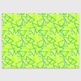 Поздравительная открытка с принтом Абстрактный неоновый зеленый в Санкт-Петербурге, 100% бумага | плотность бумаги 280 г/м2, матовая, на обратной стороне линовка и место для марки
 | Тематика изображения на принте: абстрактный | геометрический | детский | зеленый | летний | неоновый | ретро | треугольники