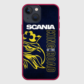 Чехол для iPhone 13 mini с принтом Scania king of the road в Санкт-Петербурге,  |  | scania | scania truck | scania грузовик | truck | trucks | грузовик | грузовики | дальнобои | дальнобой | дальнобойщик | скания | скания грузовик | фура | фуры