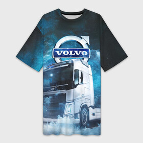Платье-футболка 3D с принтом Volvo truck в Санкт-Петербурге,  |  | truck | trucks | volvo | volvo truck | volvo грузовик | вольво | вольво грузовик | грузовик | грузовики | дальнобои | дальнобой | дальнобойщик | фура | фуры