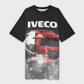 Платье-футболка 3D с принтом Iveco truck в Санкт-Петербурге,  |  | iveco | iveco truck | iveco грузовик | truck | trucks | грузовик | грузовики | дальнобои | дальнобой | дальнобойщик | ивеко | ивеко грузовик | фура | фуры