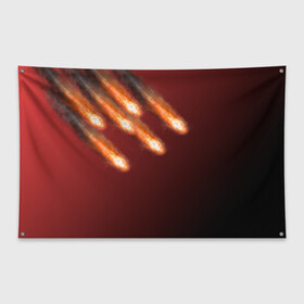 Флаг-баннер с принтом Падение комет в Санкт-Петербурге, 100% полиэстер | размер 67 х 109 см, плотность ткани — 95 г/м2; по краям флага есть четыре люверса для крепления | asteroid | comet | астероид | комета