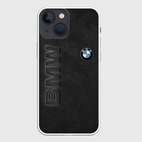 Чехол для iPhone 13 mini с принтом BMW LOGO AND INSCRIPTION в Санкт-Петербурге,  |  | bmw | авто | автомобиль | бмв | логотип | марка | машина | надпись | текстура