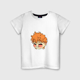 Детская футболка хлопок с принтом Чиби Хината в Санкт-Петербурге, 100% хлопок | круглый вырез горловины, полуприлегающий силуэт, длина до линии бедер | haikyu | kawaii | аниме | волейбол | хината | чиби