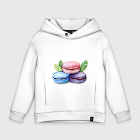 Детское худи Oversize хлопок с принтом Macarons. Нежные сладости в Санкт-Петербурге, френч-терри — 70% хлопок, 30% полиэстер. Мягкий теплый начес внутри —100% хлопок | боковые карманы, эластичные манжеты и нижняя кромка, капюшон на магнитной кнопке | macarons | macaroons | акварель | акварельный | вкусняшка | вкусняшки | десерт | десерты | макаронс | рисунок | сладкое | сладости