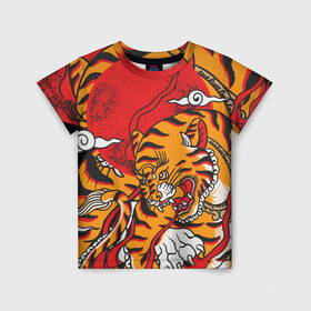 Детская футболка 3D с принтом Год тигра в Санкт-Петербурге, 100% гипоаллергенный полиэфир | прямой крой, круглый вырез горловины, длина до линии бедер, чуть спущенное плечо, ткань немного тянется | год  тигра | дикий | звери | кошки | полосы | тигр | тигровые мотивы | хищник
