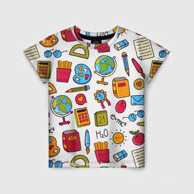 Детская футболка 3D с принтом Привет Школа в Санкт-Петербурге, 100% гипоаллергенный полиэфир | прямой крой, круглый вырез горловины, длина до линии бедер, чуть спущенное плечо, ткань немного тянется | school | арт | графика | школа | школьник