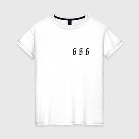 Женская футболка хлопок с принтом Морген 666 в Санкт-Петербурге, 100% хлопок | прямой крой, круглый вырез горловины, длина до линии бедер, слегка спущенное плечо | 666 | morgenshtern | морген | моргенштерн | реп | утренняя звезда
