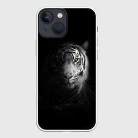 Чехол для iPhone 13 mini с принтом БЕЛЫЙ ТИГР в Санкт-Петербурге,  |  | animal | art | beast | cat | hunter | picture | power | strong | tiger | white | белый | благородный | гордый | дикие | животные | звери | кошки | охотник | тигр | хищник | царь