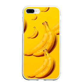 Чехол для iPhone 7Plus/8 Plus матовый с принтом Банановый рай в Санкт-Петербурге, Силикон | Область печати: задняя сторона чехла, без боковых панелей | Тематика изображения на принте: банановый | бананы | желтый | кожура | фрукты