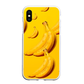Чехол для iPhone XS Max матовый с принтом Банановый рай в Санкт-Петербурге, Силикон | Область печати: задняя сторона чехла, без боковых панелей | Тематика изображения на принте: банановый | бананы | желтый | кожура | фрукты