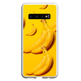 Чехол для Samsung Galaxy S10 с принтом Банановый рай в Санкт-Петербурге, Силикон | Область печати: задняя сторона чехла, без боковых панелей | Тематика изображения на принте: банановый | бананы | желтый | кожура | фрукты