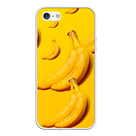 Чехол для iPhone 5/5S матовый с принтом Банановый рай в Санкт-Петербурге, Силикон | Область печати: задняя сторона чехла, без боковых панелей | Тематика изображения на принте: банановый | бананы | желтый | кожура | фрукты