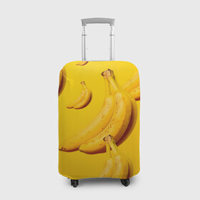 Чехол для чемодана 3D с принтом Банановый рай в Санкт-Петербурге, 86% полиэфир, 14% спандекс | двустороннее нанесение принта, прорези для ручек и колес | банановый | бананы | желтый | кожура | фрукты
