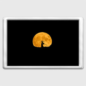 Магнит 45*70 с принтом Путь самурая в Санкт-Петербурге, Пластик | Размер: 78*52 мм; Размер печати: 70*45 | Тематика изображения на принте: астрономический | бусидо | луна | мир | самурай