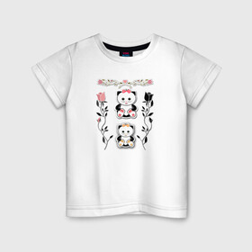 Детская футболка хлопок с принтом Для детей. Котята в Санкт-Петербурге, 100% хлопок | круглый вырез горловины, полуприлегающий силуэт, длина до линии бедер | аппликация | детский узор | для девочек | котята | малышам | милый | украшение