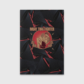 Обложка для паспорта матовая кожа с принтом MUAY THAI FIGHTER в Санкт-Петербурге, натуральная матовая кожа | размер 19,3 х 13,7 см; прозрачные пластиковые крепления | Тематика изображения на принте: fighter | muay thai | боец | драки | карате | муай тай | мутай