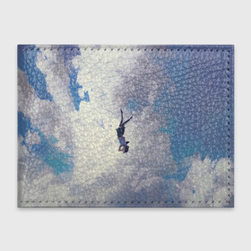 Обложка для студенческого билета с принтом Летящая девушка в Санкт-Петербурге, натуральная кожа | Размер: 11*8 см; Печать на всей внешней стороне | fly | girl | девушка | небо | облака | полёт