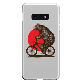Чехол для Samsung S10E с принтом Медведь на велосиеде в Санкт-Петербурге, Силикон | Область печати: задняя сторона чехла, без боковых панелей | вело | велосипед | медведь | солнце | спорт | япония