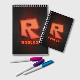 Блокнот с принтом ROBLOX NEON RED в Санкт-Петербурге, 100% бумага | 48 листов, плотность листов — 60 г/м2, плотность картонной обложки — 250 г/м2. Листы скреплены удобной пружинной спиралью. Цвет линий — светло-серый
 | neon | roblox | игра | компьютерная игра | логотип | неон | онлайн | онлайн игра | роблакс | роблокс