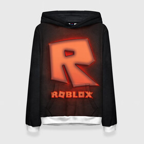 Женская толстовка 3D с принтом ROBLOX NEON RED в Санкт-Петербурге, 100% полиэстер  | двухслойный капюшон со шнурком для регулировки, мягкие манжеты на рукавах и по низу толстовки, спереди карман-кенгуру с мягким внутренним слоем. | neon | roblox | игра | компьютерная игра | логотип | неон | онлайн | онлайн игра | роблакс | роблокс
